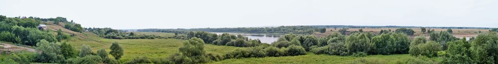 Панорама берега р. Оки в районе села Новосёлки Рыбновского района Рязанской области