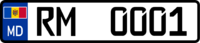 Plăcuța de înmatriculare a Președintelui Republicii Moldova (din spate).png