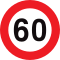 Maximumsnelheid/Limite de vitesse (60 km/h)