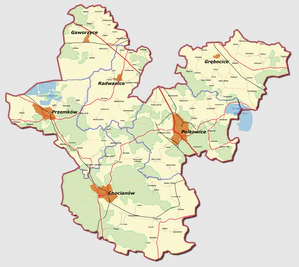 Польковицкий повят на карте