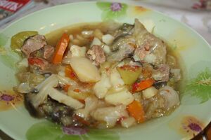 Традиционное татарское блюдо из говядины&nbsp;— азу.