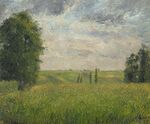 Camille Pissarro - Soleil couchant, Pontoise (PD 599).jpg