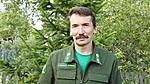 Старший участковый лесничий (Московская область) в летней повседневной форме с петличными знаками различия.