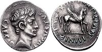 Augustus denarius 19 BC 76001333.jpg