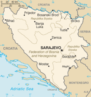 Сараево на карте