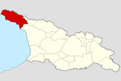 Part of historical Abkhazia in modern international borders of Georgia.svg