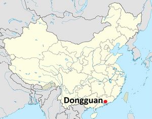 Дунгуань на карте