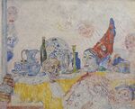 Pierrot en skelet in een gele toga, James Ensor, 1893, Museum voor Schone Kunsten Gent, 2007-B.jpg