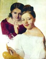 Portrait of Artist's Daughters Alexandra and Felisata by Venetsianov.JPG