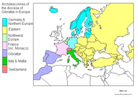 Map of the Diocese in Europe