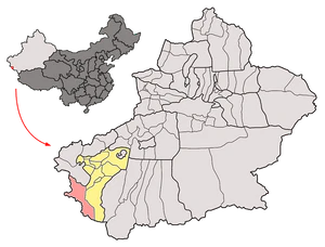 Ташкурган-Таджикский автономный уезд на карте