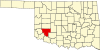 Map of Oklahoma highlighting Kiowa County.svg