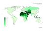Muslimská populace ve světě (procentuální zastoupení) 2007.jpg