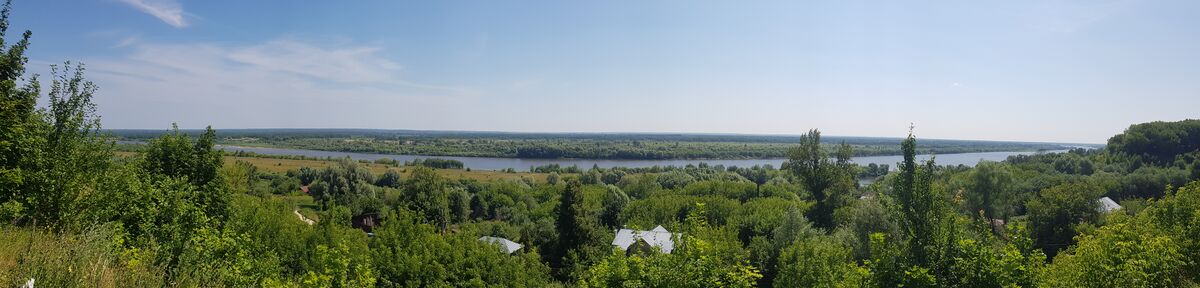 Вид на Оку со смотровой площадки парка. Елатьма зарастает