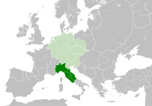 Итальянское королевство в составе Священной Римской империи в 1000 году