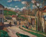 Camille Pissarro - Un carrefour à l’Hermitage, Pontoise - Musée d'art moderne André-Malraux (PD 436).jpg