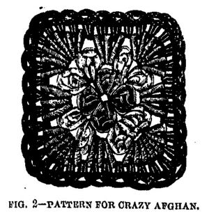Granny Square design by Mrs. Phelps in April 4, 1885 issue of Prairie Farmer Magazine