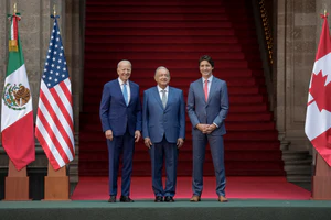 Leaders from Canada, Mexico and the United States pose a photo during the 2023 North American Leaders' Summit.jpg