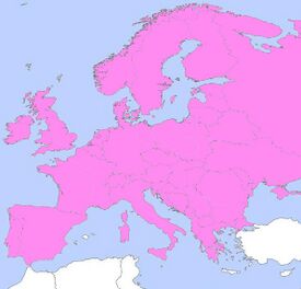 Распространение сурепки обыкновенной в странах Европы