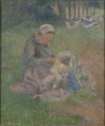 Camille Pissarro, A Wool-Carder, 1880, L721, National Gallery.png