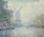 Signac - Rotterdam. Le moulin. Le canal. Le matin, 1906, KM 102.087.jpg