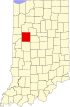Map of Indiana highlighting Tippecanoe County.svg