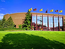 Mariucci Arena with flags.jpg