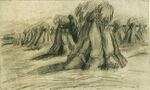 Van gogh Stooks and a Peasant Stacking Sheaves vgm f1339 jh912.jpg