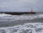 Amble north pier light in heavy seas - geograph.org.uk - 1094269.jpg