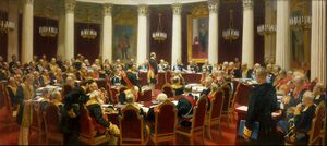 Ilya Repin - Ceremonial Sitting of the State Council on 7 May 1901 Marking the Centenary of its Foundation - Google Art Project.jpg