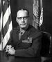 A black and white image of Randolph Pate, a white male in his Marine Corps dress uniform