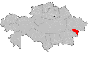 Урджарский район на карте