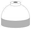 Illustration of cylinder shoulder painted white for medical oxygen