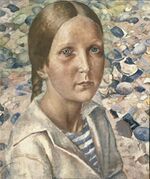 Girl at the beach by Petrov-Vodkin (1925, GRM).jpg