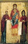 Pecherskaya (Svenskaya) with SS.Antonius and Feodosius (13 c, Tretyakov gallery).jpg