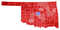 2022 United States Senate special election in Oklahoma results map by county.svg