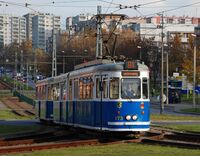 MAN GT6 173 and MAN B4, tram line 91, Cracow, 2008.jpg