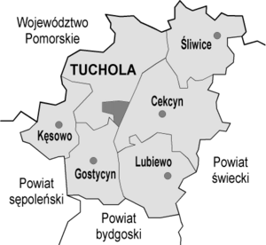 Тухольский повет на карте