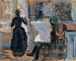 Signac - Study for Sunday Woman at the Window; Man Reading a Newspaper, 1888-89, FC 198 (recto).jpg