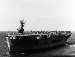 USS Suwannee (CVE-27) at anchor at Kwajalein atoll on 7 February 1944 (NH 106578).jpg
