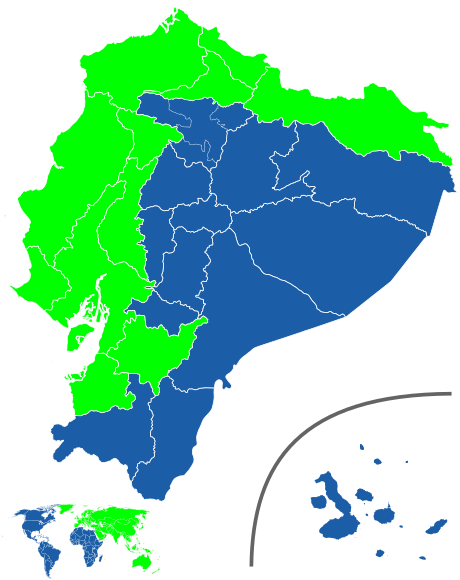 Votos Presidente por Provincia Ecuador segunda vuelta 2017.svg