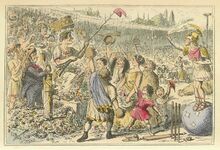 Comic History of Rome Table 07 Flaminius restoring Liberty to Greece at the Isthmian Games.jpg