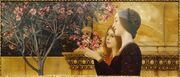 Two Girls with an Oleander Bush, by Gustav Klimt, c. 1890-1892, oil on canvas - California Palace of the Legion of Honor - San Francisco, CA - DSC02760.jpg