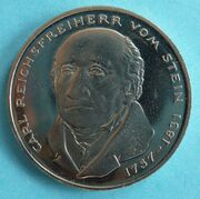 Аверс монеты 150 лет со дня смерти Карла Штейна