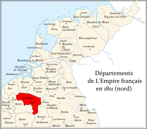 Департамент Жеммап на территории исторических Нидерландов в 1811 году