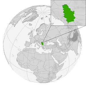 Сербия на карте мира