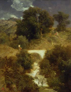 Arnold Böcklin - Römische Landschaft mit Brücke (1863).jpg