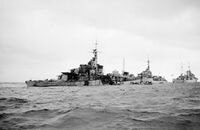 HMS Saumarez mined 1946 IWM A 31207.jpg