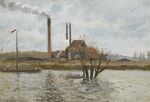 Camille Pissarro - Usine à Saint-Ouen-L’Aumône, la crue de l’Oise (PD 297).jpg
