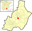 Расположение муниципалитета Сенес на карте провинции